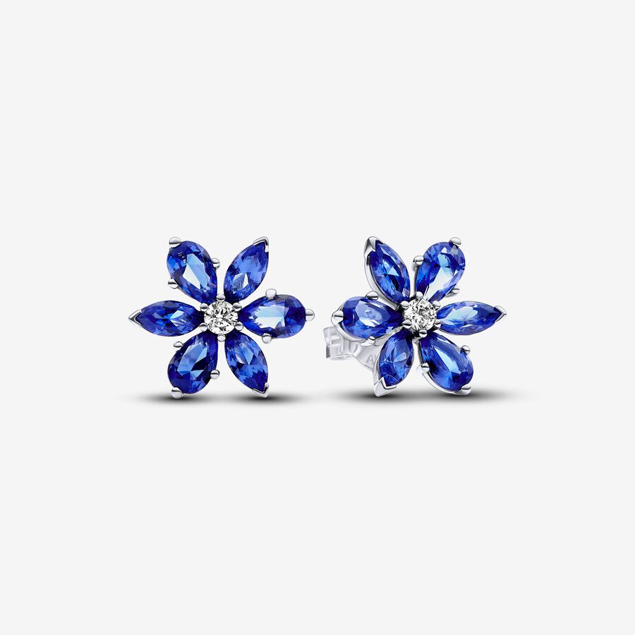 Sparkling Blue Herbarium Cluster Stud Pandora Earrings