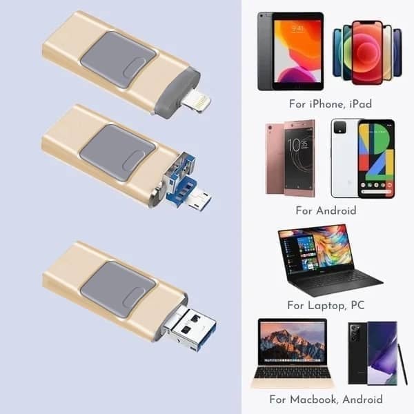 4 In 1 High Speed USB Flash Drive For iPhone. iPad. Android. PC & More Devices