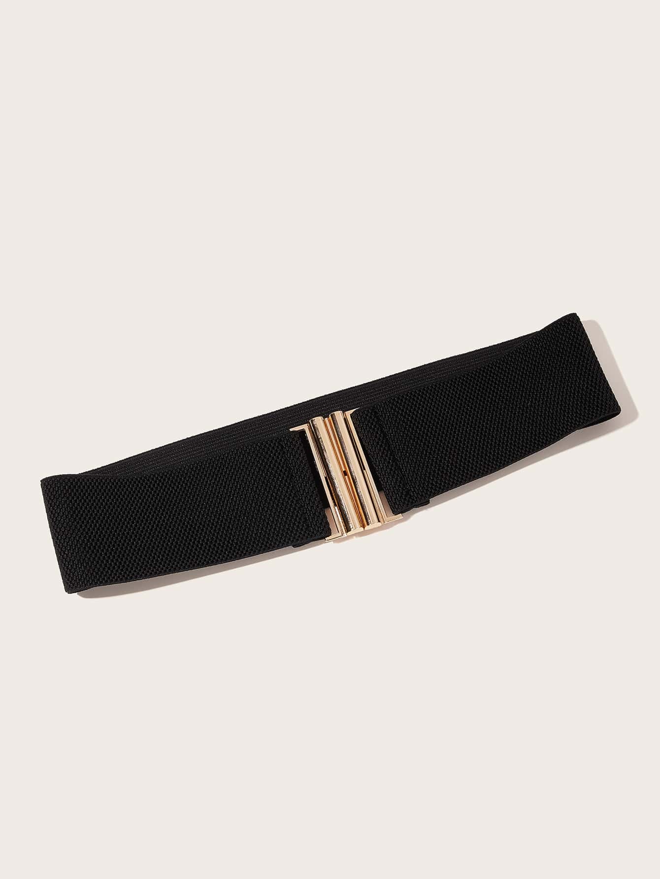 Metal Buckle Wide Belt