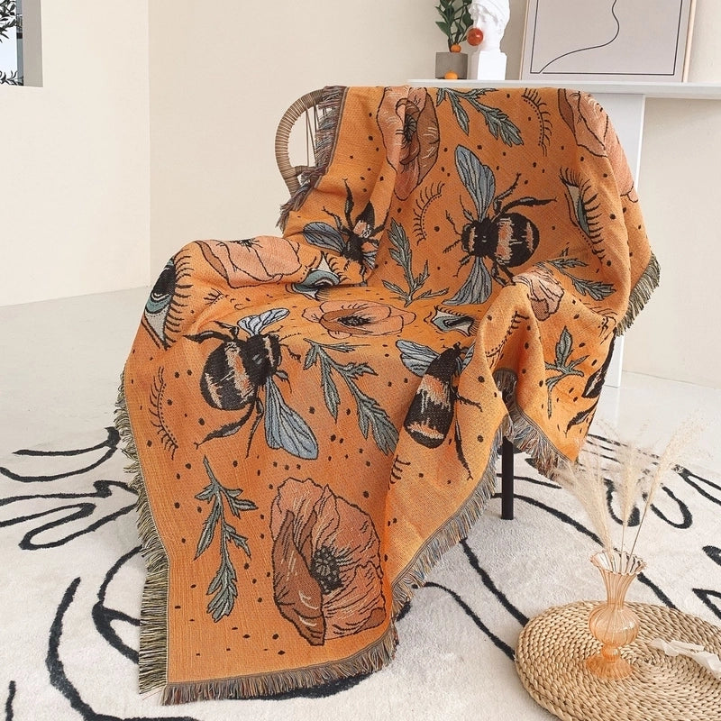 Fashion Flower Butterfly Cotton Blanket