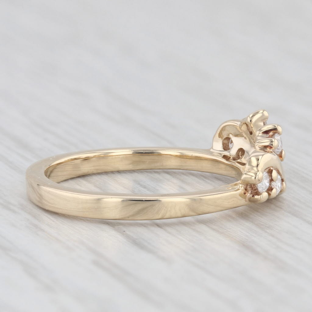 0.10ctw Diamond Wedding Band Guard Enhancer Band 10k Yellow Gold Size 5