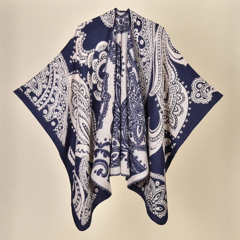 Women's Retro Graffiti Polyester Acrylic Oil Painting Shawl