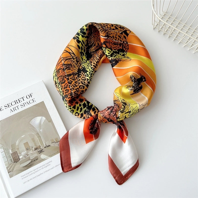 Women's Preppy Style Sweet Minimalist Plant Polyester Printing Silk Scarf