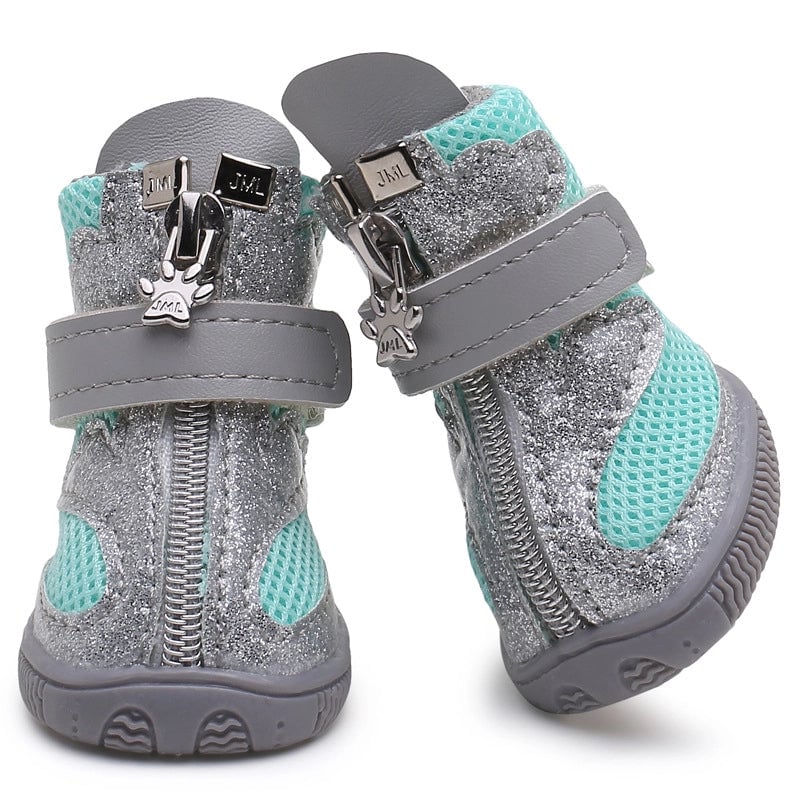 Camellia New Dog Shoes Shiny Sports Pet Shoes Breathable Four Seasons Shoes