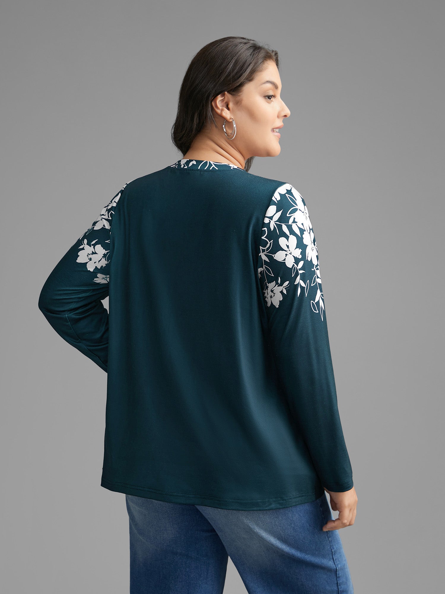 Round Neck Boho Print T-Shirt