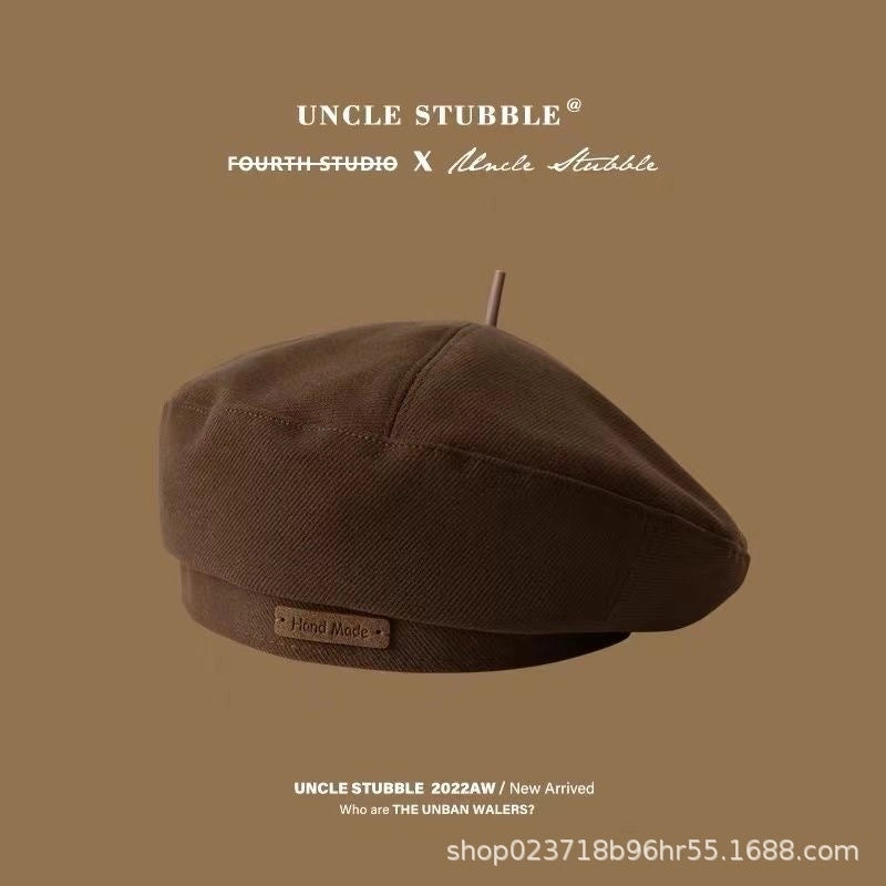 Love Beret Love 2025 Women Autumn And Winter New Woolen Hat Big Head Circumference Face Small