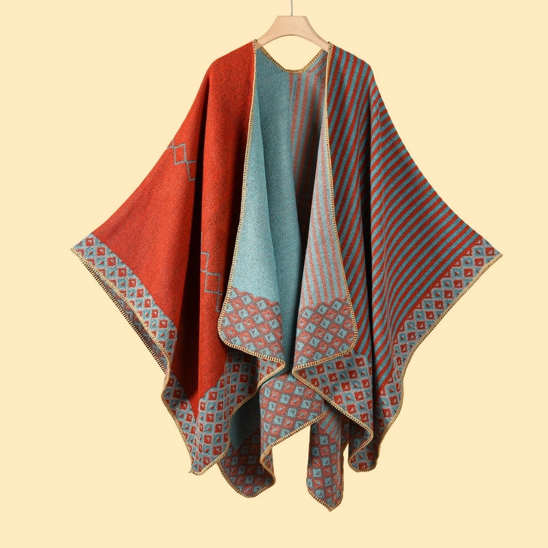 Women's Retro Graffiti Polyester Acrylic Oil Painting Shawl