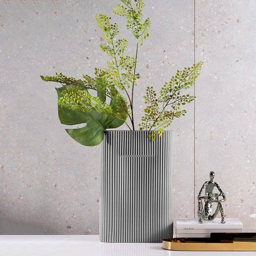 Lines Porcelain Vase - Grey