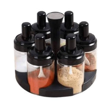 6 PIECES ROTATING SPICES JAR SET