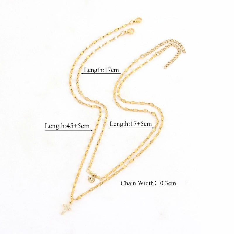 Elegant Minimalist Classic Style Cross Letter 201 Stainless Steel 304 Stainless Steel Copper Pendant Necklace