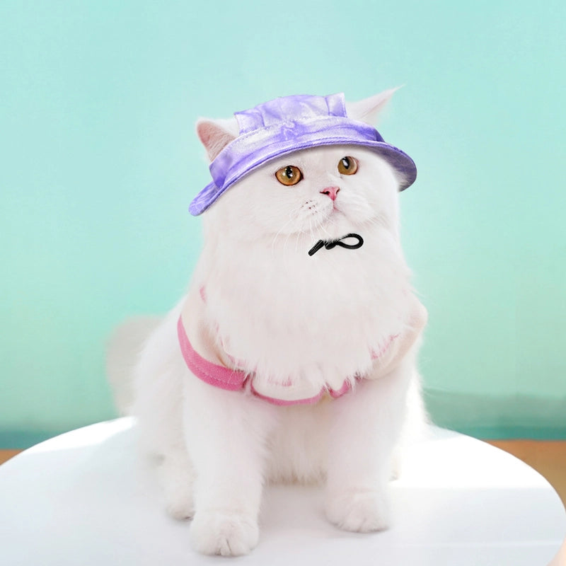Dog Cat Sun-proof Anti-tightening Hat Anti-release Ear Adjustable Rope Buckle Fisherman Hat Pet Supplies