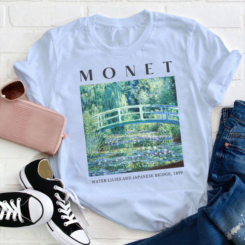 Monet Water Lilies And Japanese Bridge 1899 Teacher T-Shirt