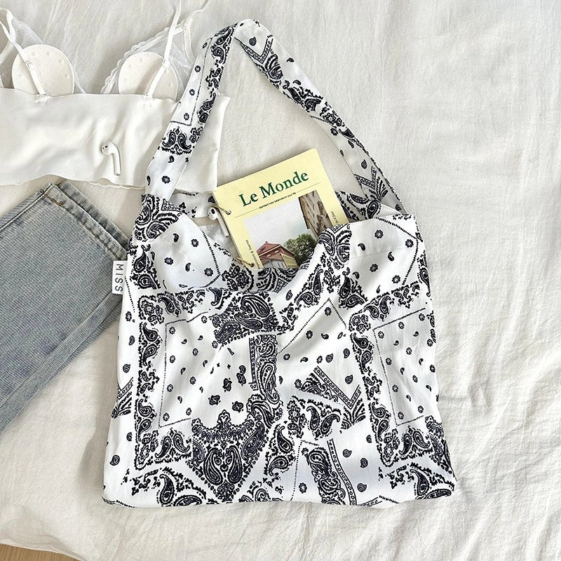 Niche Canvas Bag For Women 2024 New Summer Design Sense High Quality Artistic Floral Canvas Bag