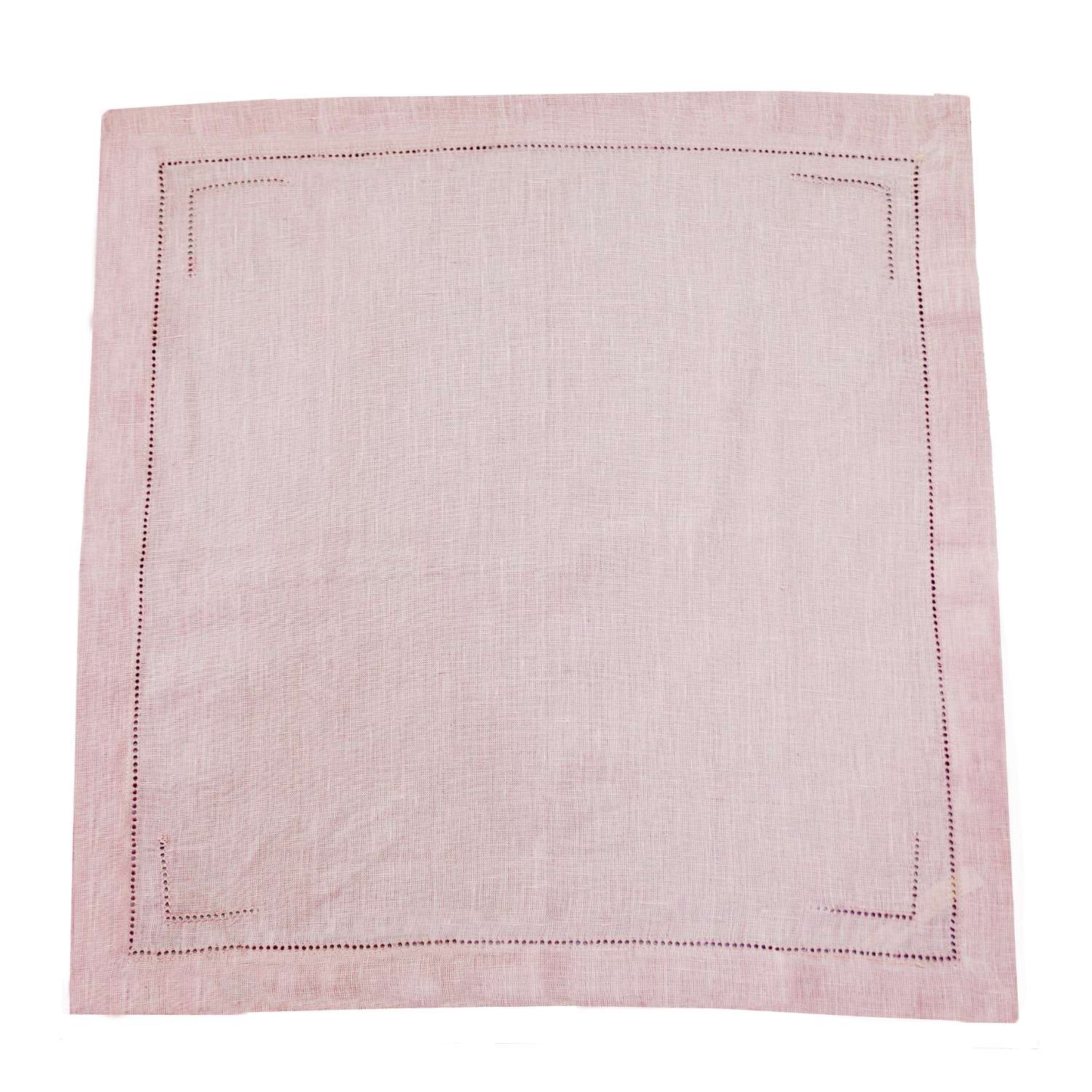 Dusty Rose 100% Linen Incomplete Hemstitch Napkins