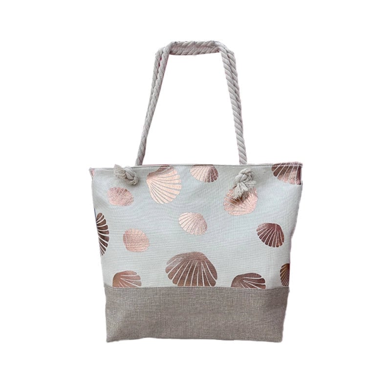 Unisex Canvas Geometric Basic Square Zipper Shoulder Bag Tote Bag