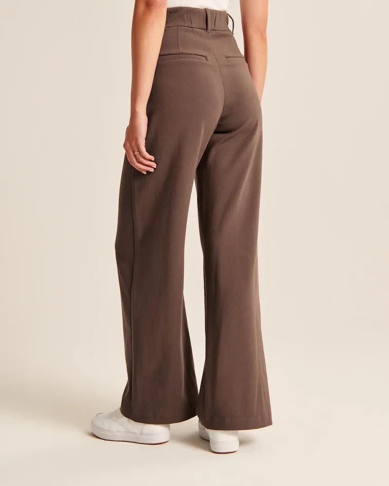 Icy Tailored Crepe Wide-Leg Pants