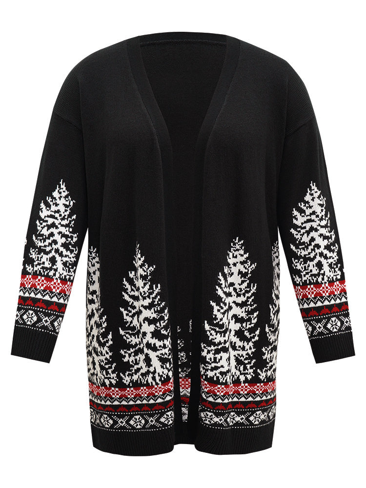 Christmas Trees Contrast Cardigan