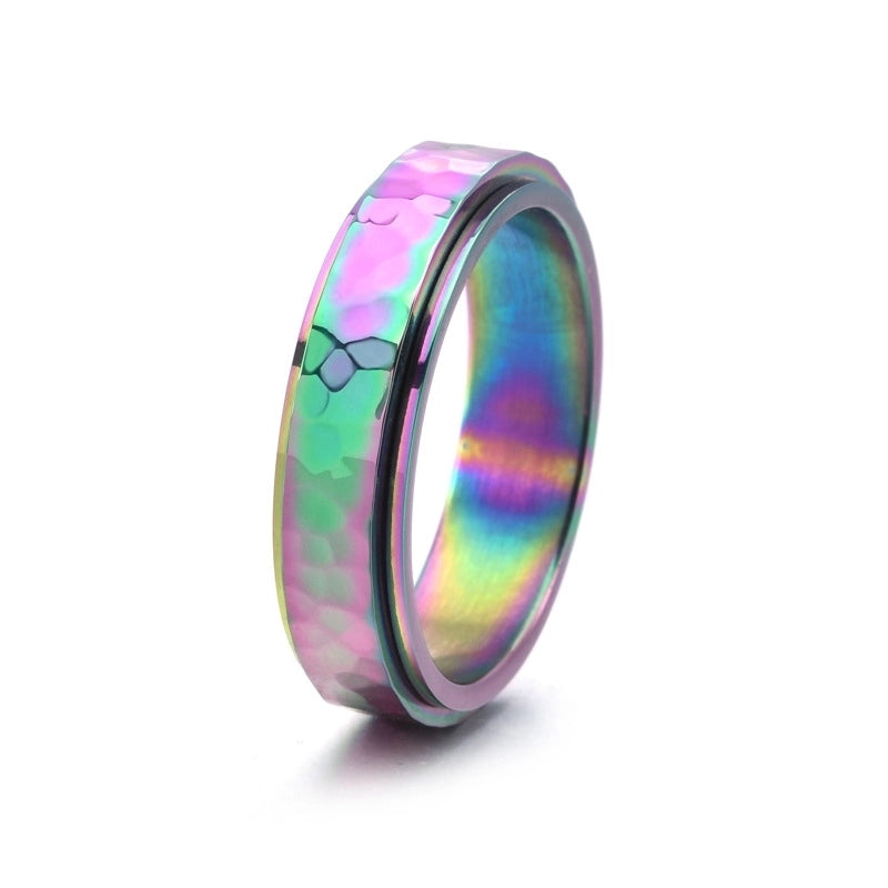 Streetwear Solid Color Titanium Steel Plating Rings