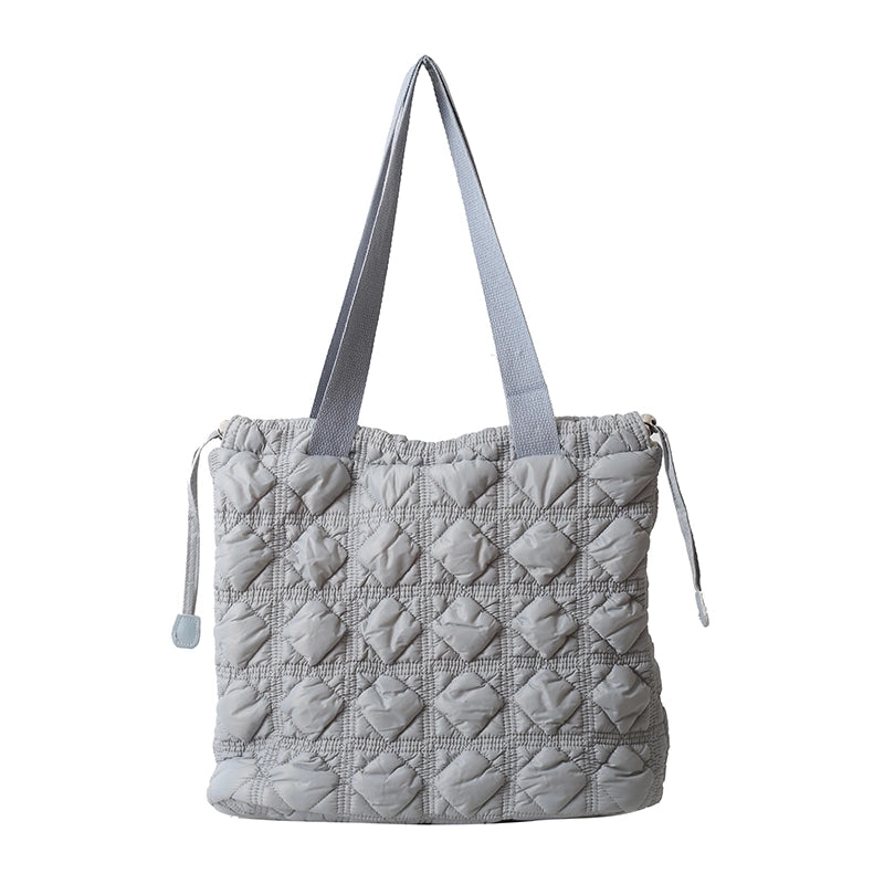 Women's Cotton Solid Color Classic Style String Shoulder Bag