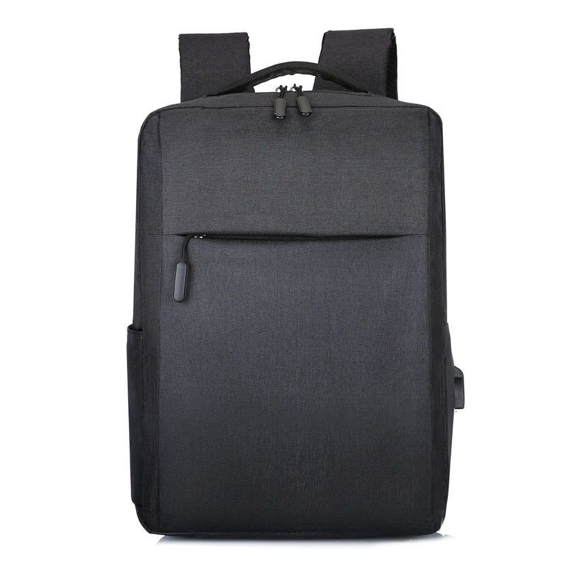 Business Solid Color Square Zipper Functional Backpack