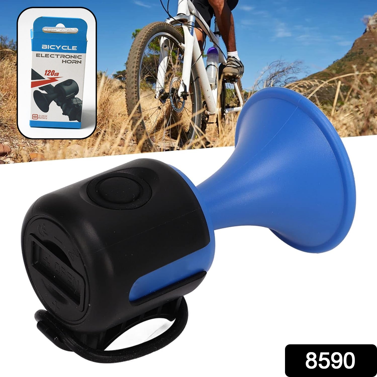 Bicycle Air Horn Loud - 120dB 1 Sound Mode Electronic Bicycle Bell.Super Electric Horn with Long Standby Button Battery Operated/IPX4 Waterproof Loud Bell for Adults