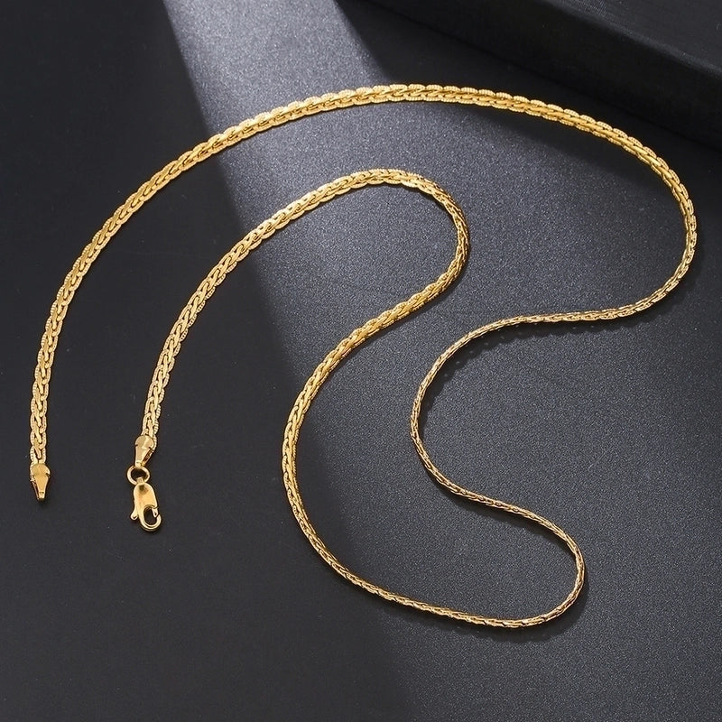 Vintage Style Solid Color Stainless Steel 14K Gold Plated Plating Pendant Necklace