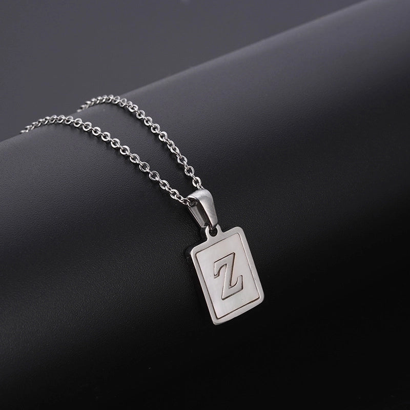 Minimalist Letter Rectangle 304 Stainless Steel Titanium Steel Shell 18K Gold Plated Plating Pendant Necklace