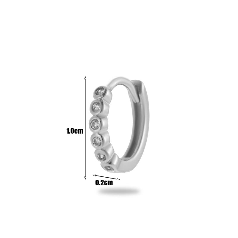 1 Piece Minimalist Classic Style Geometric Plating Inlay Copper Zircon 18k Gold Plated Ear Studs