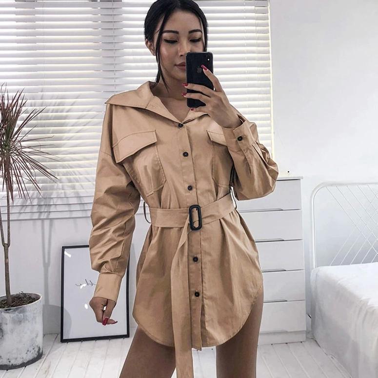 Oversized Cargo Shirt Dress