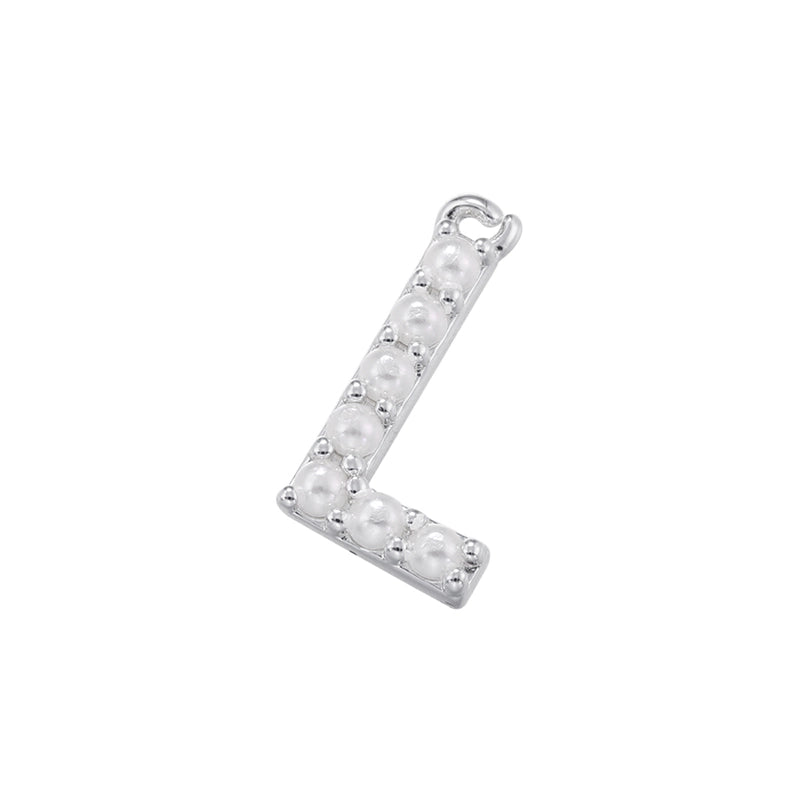 Casual Elegant Minimalist Letter Copper Plating Inlay Artificial Pearls 18k Gold Plated Charms