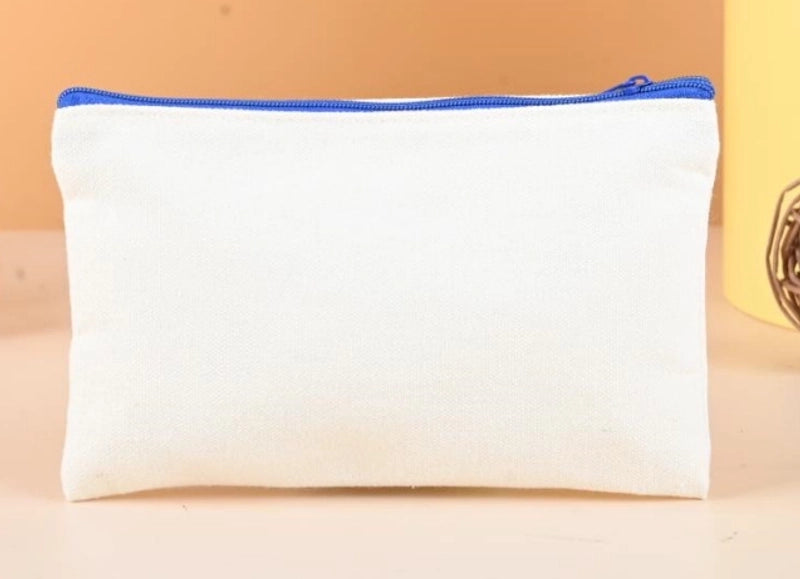 10 Pieces In Stock Blank Canvas Zipper Bag Canvas Cosmetic Bag Zipper Pencil Bag Canvas Bag Custom