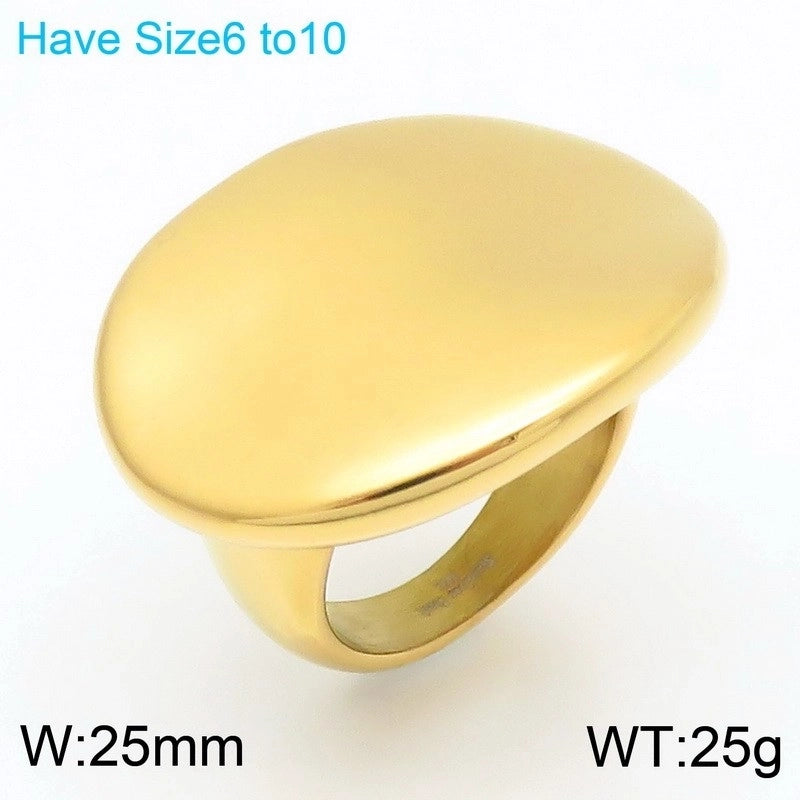 Vintage Style Geometric 304 Stainless Steel 18K Gold Plated Stainless Steel Rings