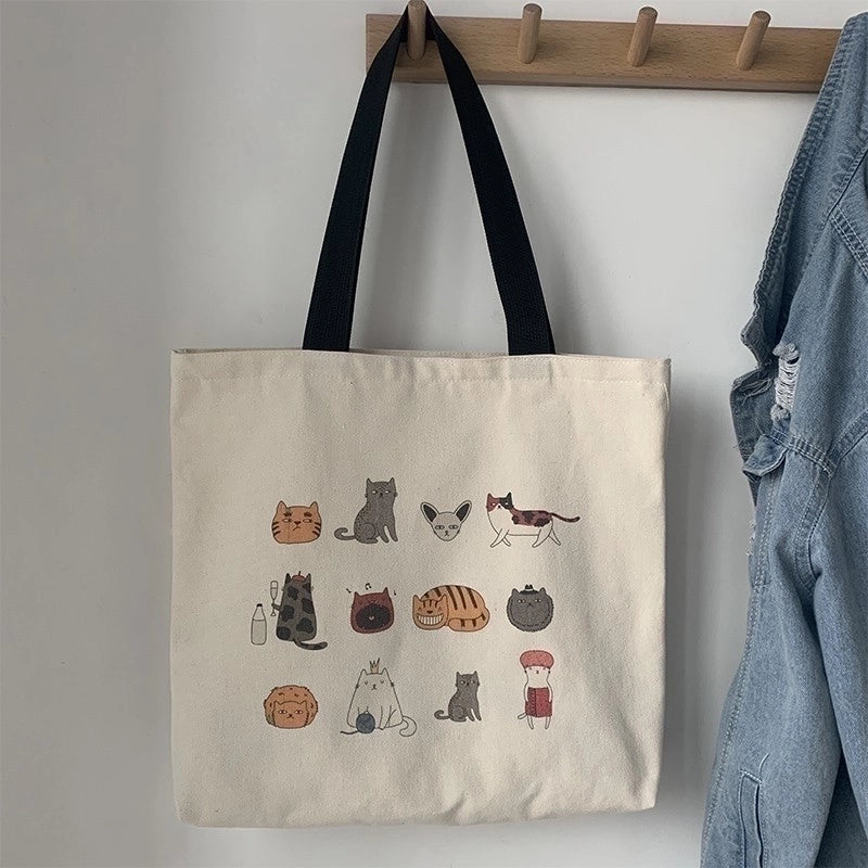 Women's Large Canvas Color Block Streetwear Square Zipper Shoulder Bag