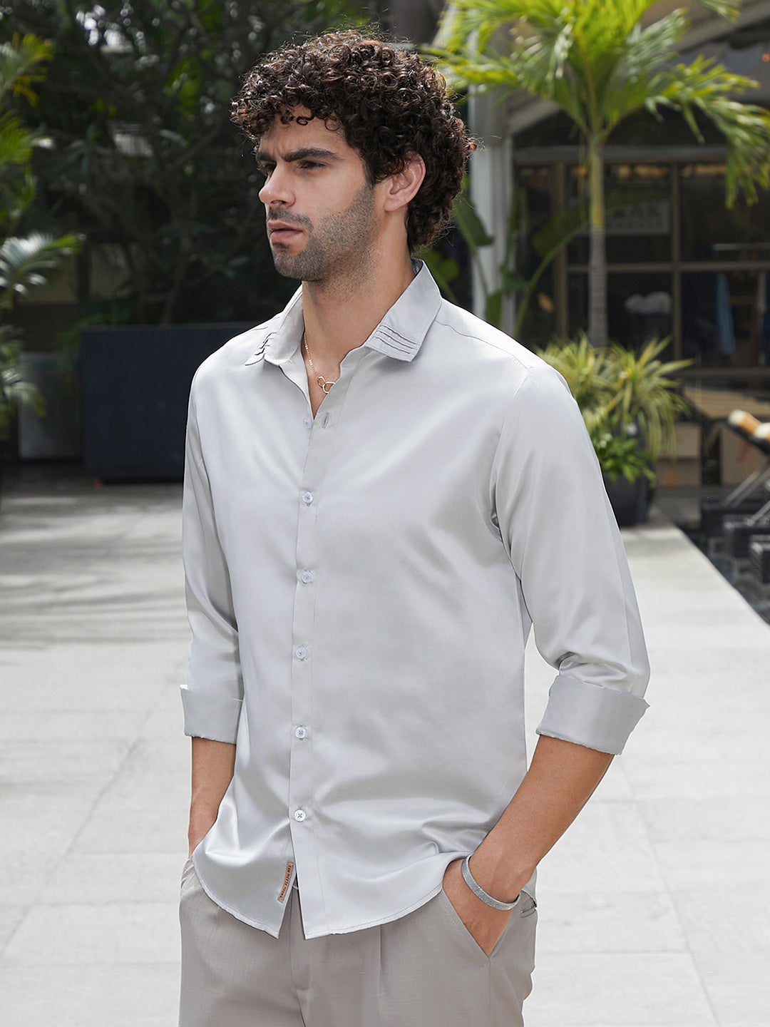 Pleated-Collar Shirt