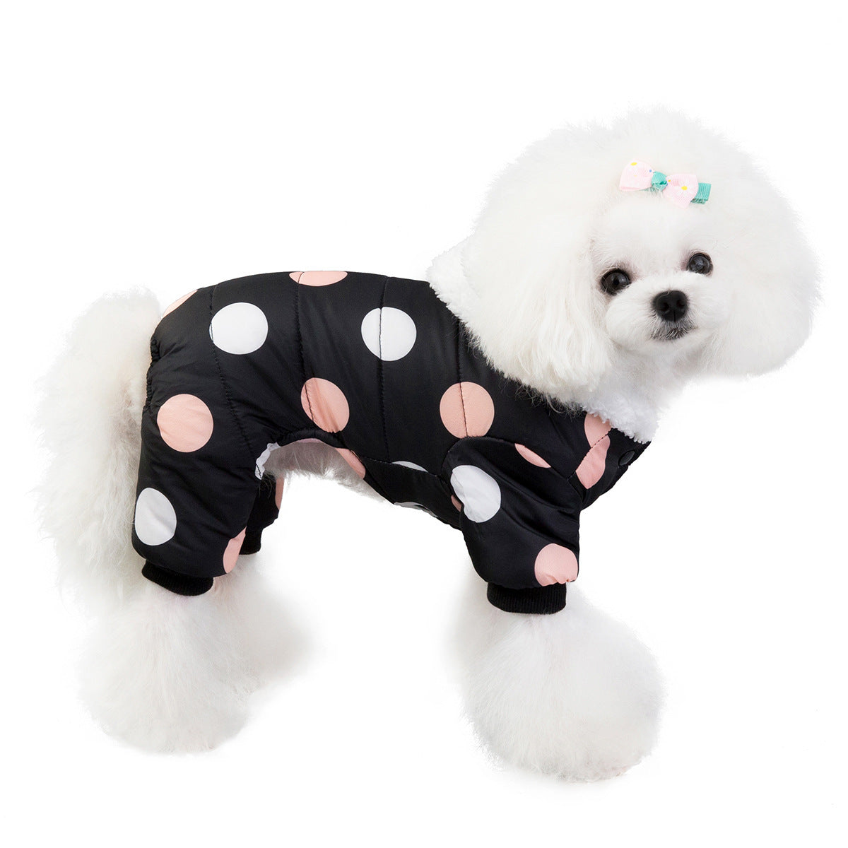Warm Polka Dot Coat - Cozy Dog Winter Jacket