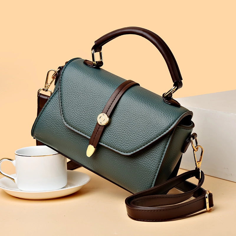 Women's Medium Pu Leather Solid Color Vintage Style Classic Style Sewing Thread Flip Cover Diaper Bags