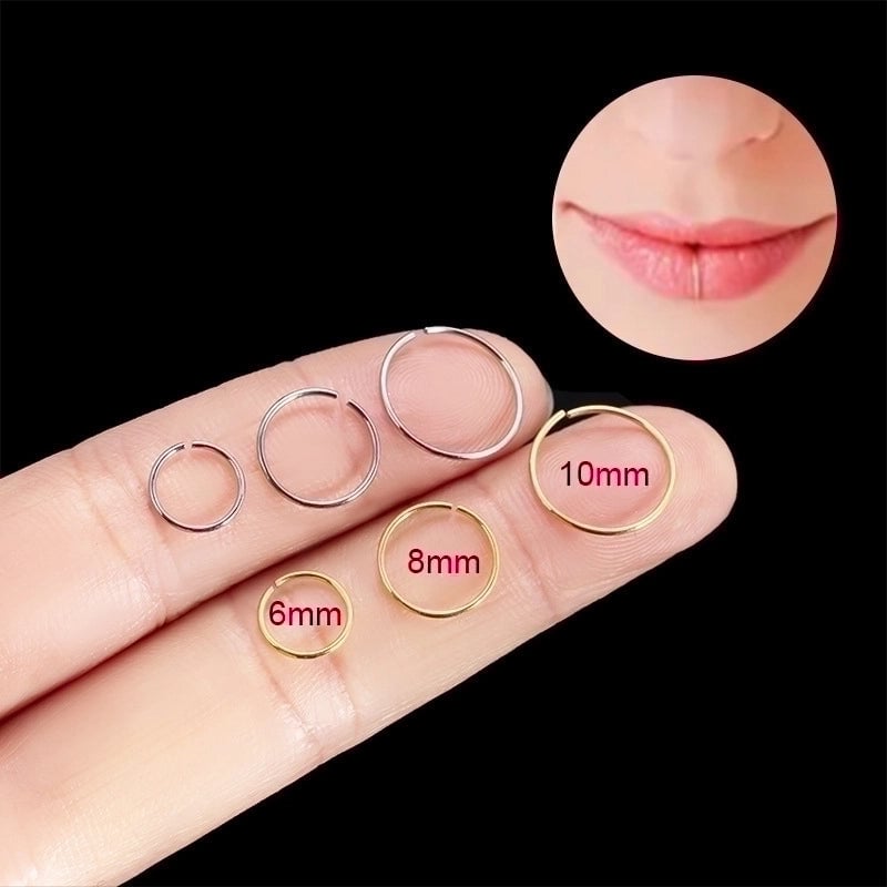 1 Piece Lip Rings Minimalist Geometric Pure Titanium Plating