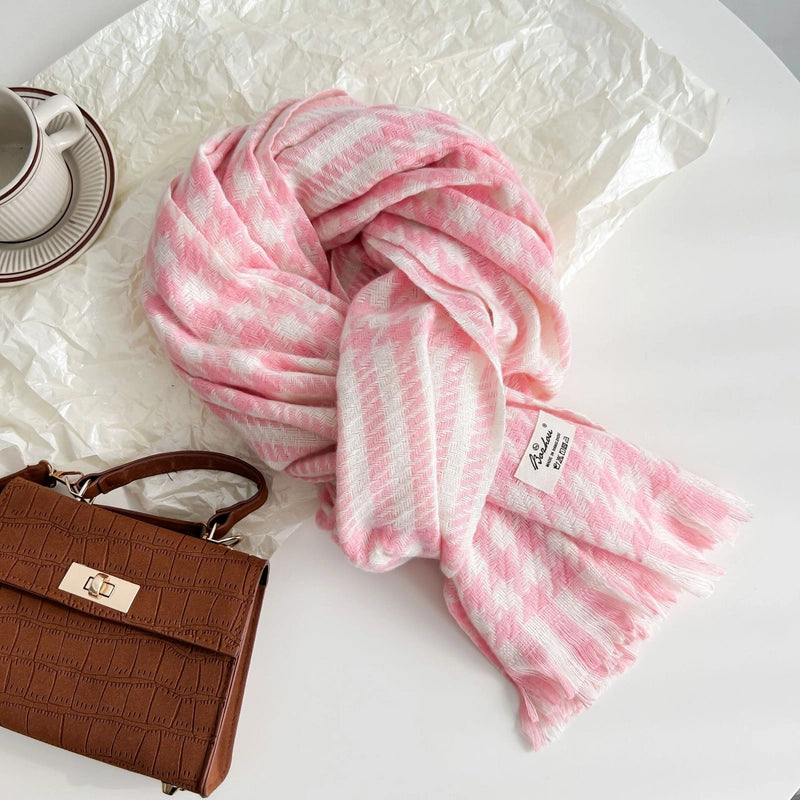 Women's Minimalist Classic Style Color Block Acrylic Polyester Scarf