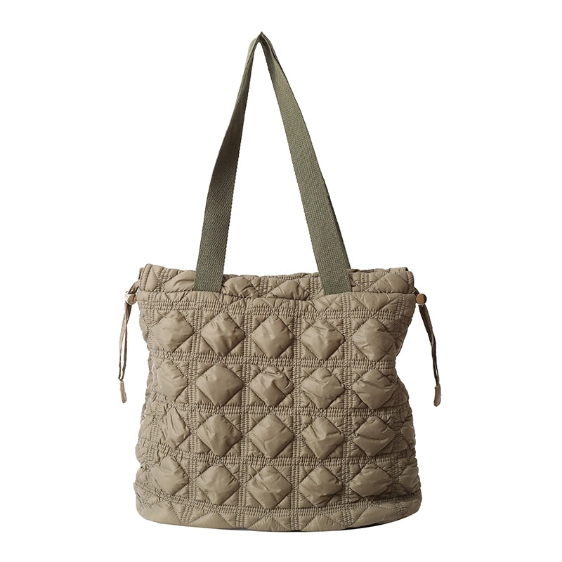 Women's Cotton Solid Color Classic Style String Shoulder Bag