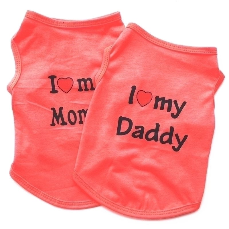 Casual Cotton Letter Pet Clothing