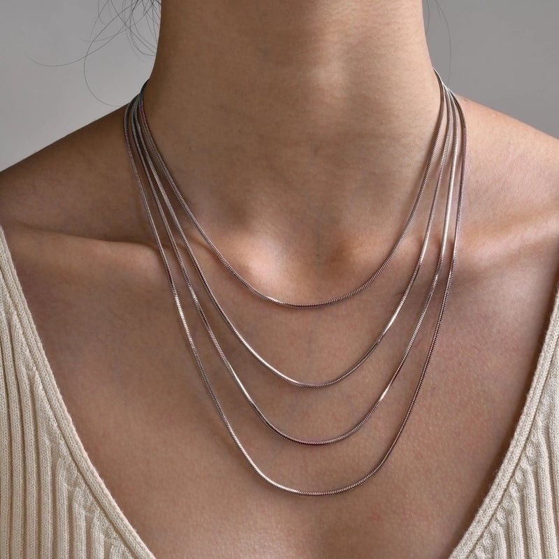 Minimalist Solid Color Titanium Steel Gold Plated Plating Necklace
