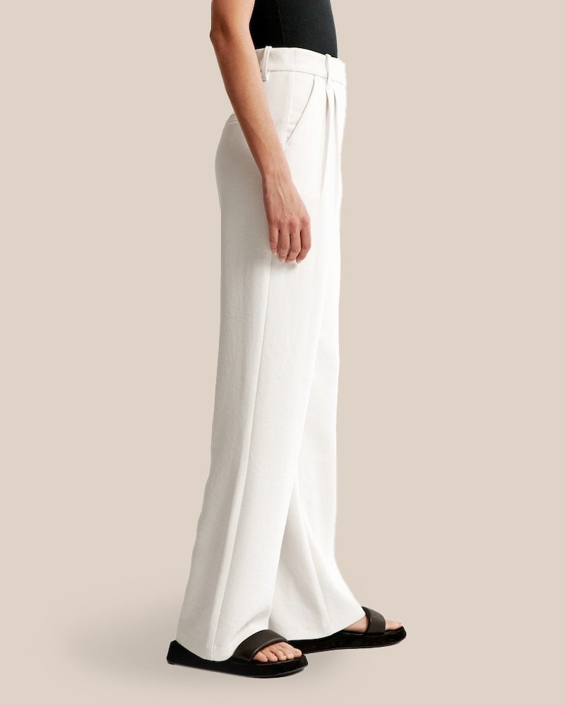 Icy Tailored Crepe Wide-Leg Pants