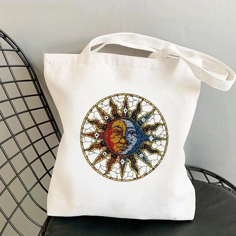 Women's Minimalist Sun Moon Shopping Bags