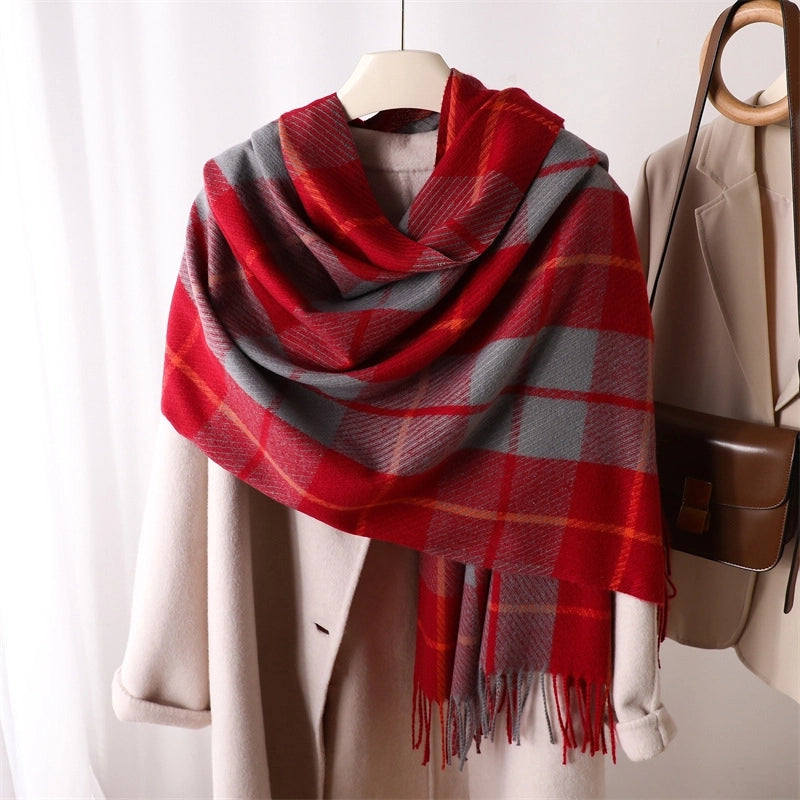 Women's Elegant Classic Style Color Block Polyester Printing Scarf