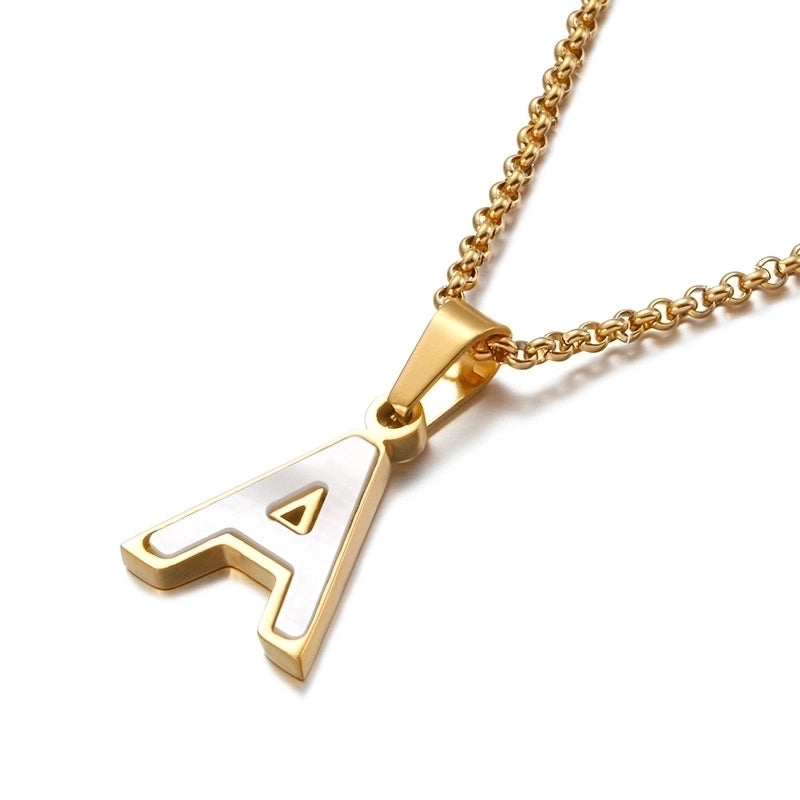 Simple Shell English Letter Titanium Steel Necklace
