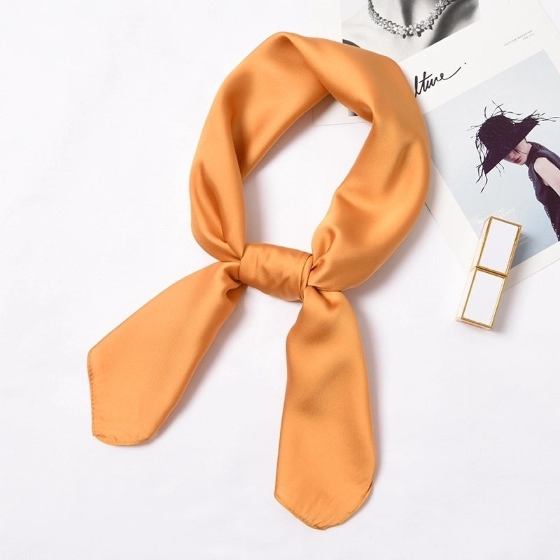 Women's Minimalist Solid Color Satin Silk Scarves