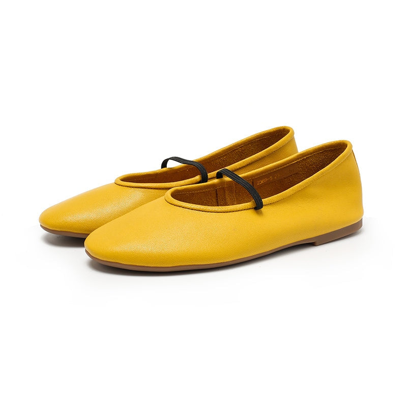 Studio Round Toe Soft Leather Casual Flats in 11 Colors
