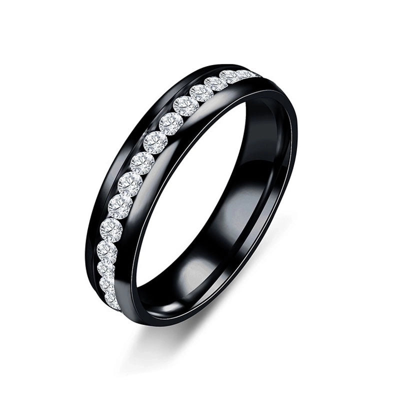 3 Pieces Minimalist Round 304 Stainless Steel Artificial Gemstones Plating Inlay Stainless Steel Rings
