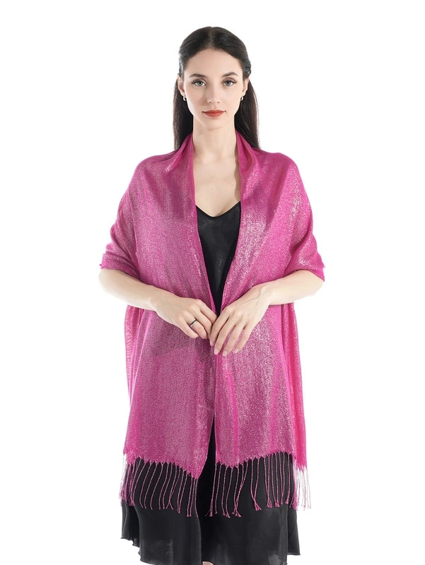 Exclusive For New Women's Shawl Autumn And Summer Women Tassel Silver Silk Ball Dinner Party Scarf