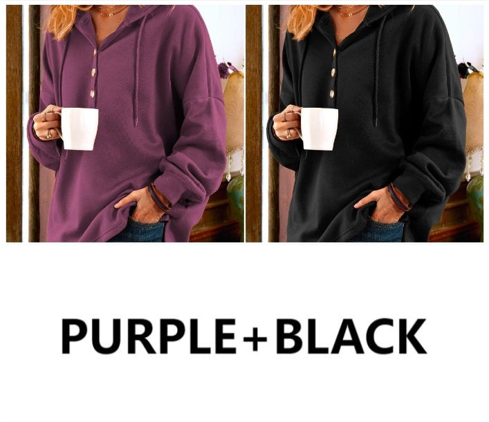 ✨LONG SLEEVE BUTTONED SWEATSHIRT